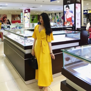 Đầm vàng , đầm sọc caro cực sang chảnh