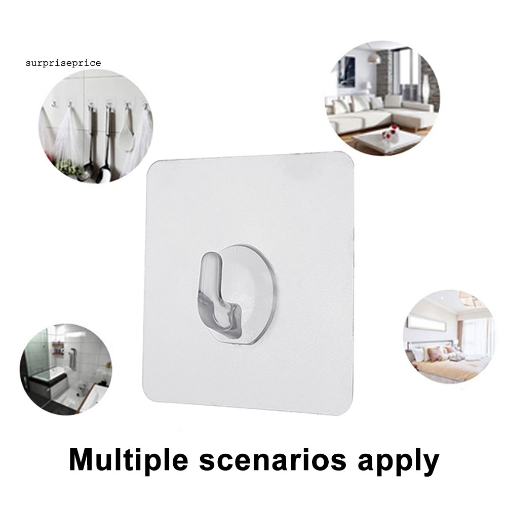 Set 10 móc treo tường trong suốt chống nước siêu dính tiện lợi