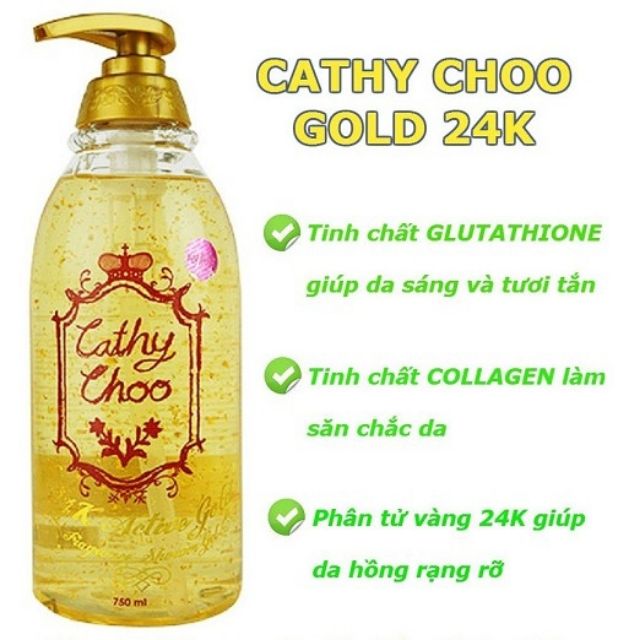 Sữa tắm Cathy Choo 24K Active Gold dưỡng trắng hồng da