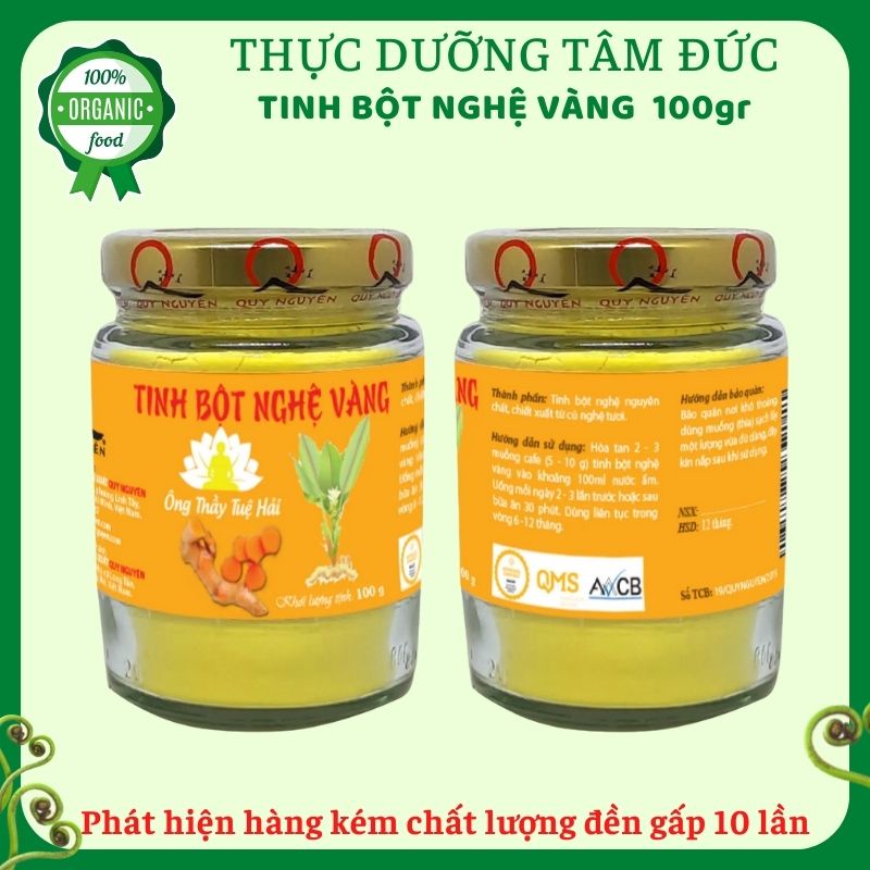Tinh bột nghệ vàng Quy Nguyên hũ 100g - chùa Long Hương