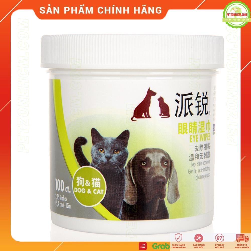 Khăn lau mắt cho chó mèo FREESHIP  EYE WIPES Khăn lau mắt chó mèo chiết xuất lô hội hộp 100 miếng