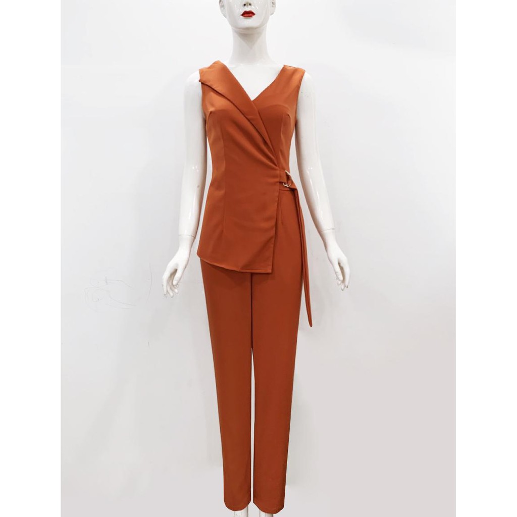 JUMPSUIT GIẢ VEST PHỐI CÁCH ĐIỆU EO S3260