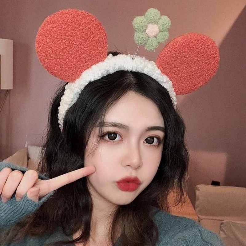 Băng Đô Cài Tóc Co Giãn Không Trượt Họa Tiết Hoạt Hình Đơn Giản Cho Nữ