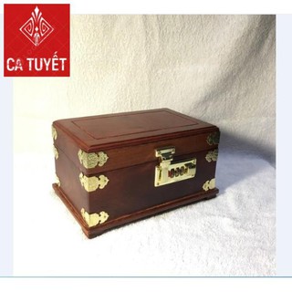 [FREESHIP] HỘP TRANG SỨC GỖ HƯƠNG TRƠN CAO CẤP LÓT NHUNG có KHÓA MÃ SỐ (ẢNH THẬT 100%)