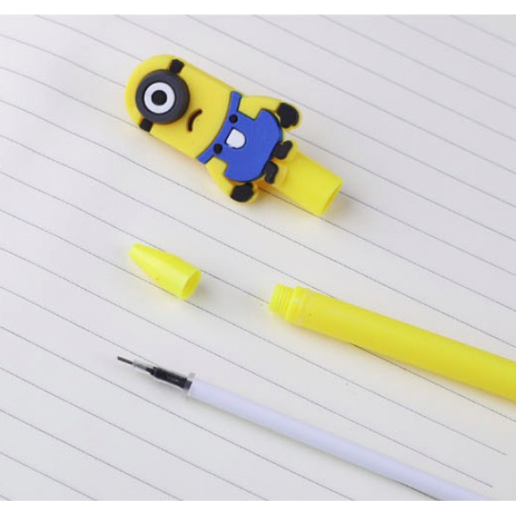 Bút bi mực nước cute hình Minion Siêu quậy mực đen ngòi 0.5mm BMBooks