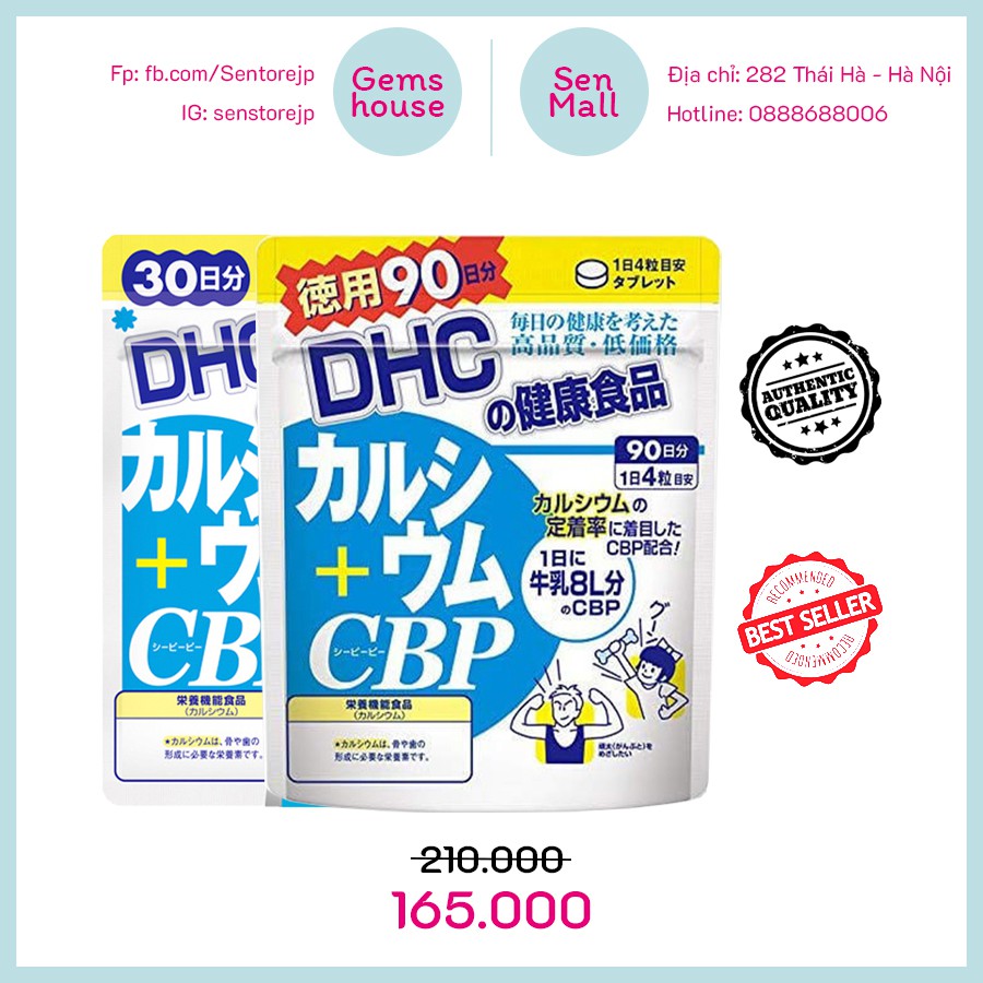 (HÀNG CHÍNH HÃNG) VIÊN UỐNG CANXI DHC CALCIUM + CBP