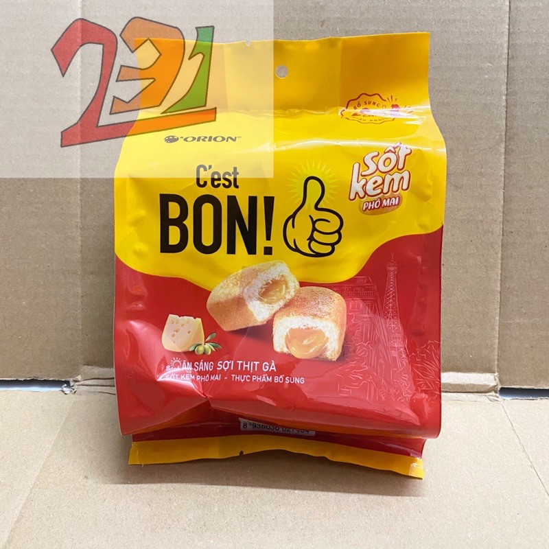 [102 g ][5 Cái] Túi Bánh Orion Ăn Sáng C’est Bon Sợi Thịt Gà Sốt Kem Phomai