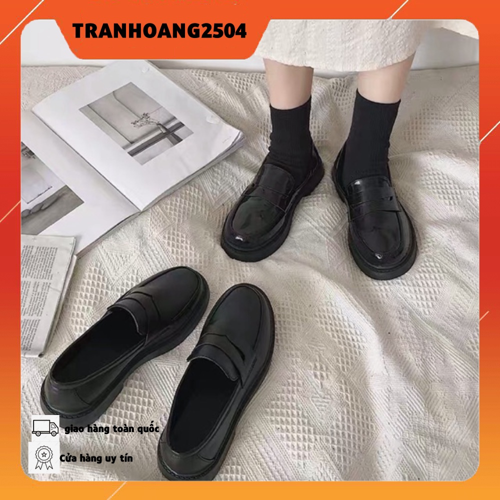 GO055 Giày Oxford da bóng nữ sinh Nhật Bản đế cao