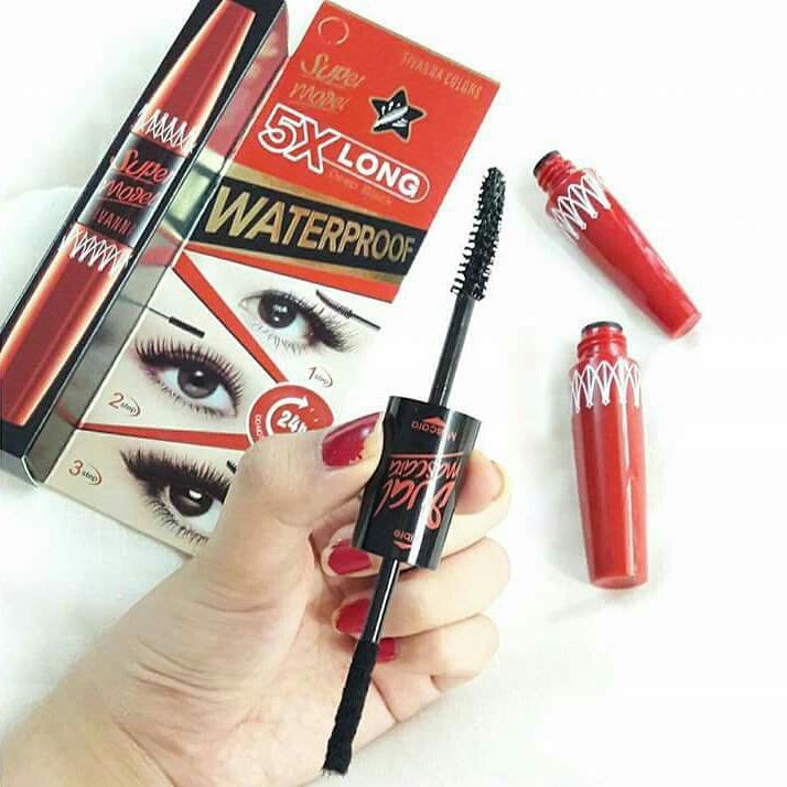 Mascara Sivanna 2 đầu nối cong siêu dài dày mi Super Model 5X Long 30ml