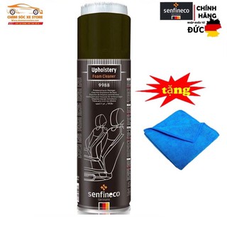 Senfineco 9988 - Chai xịt vệ sinh làm sạch nội thất ô tô, ghế Sofa, da, Nỉ Senfineco Upholstery Foam Cleaner Tặng Khăn