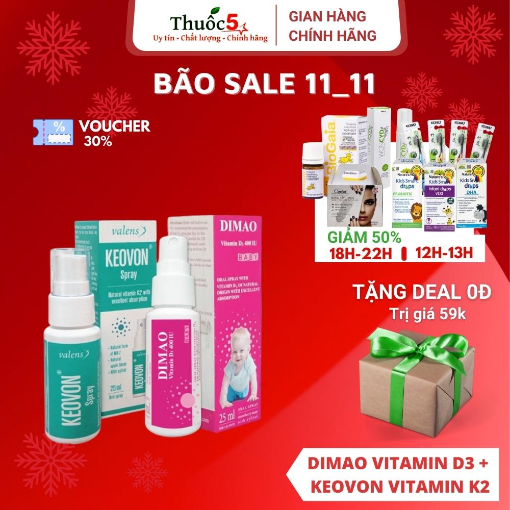 [Giá Gốc] Combo Tăng Chiều Cao Dimao Vitamin D3 + Keovon Vitamin K2 - Chai xịt 25ml