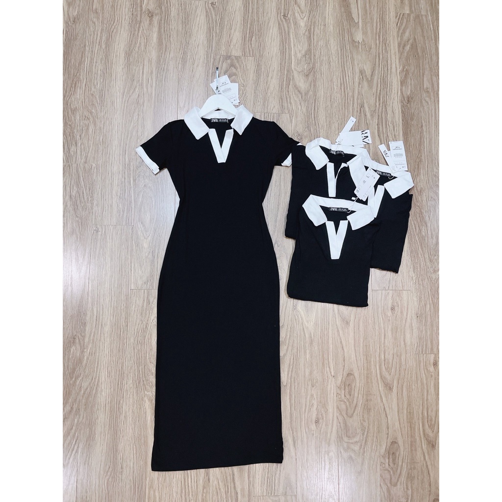 VÁY SUÔNG BODY CỔ TRỤ ÔM DÁNG SIÊU SANG