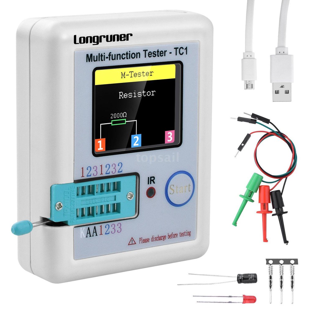 Colorful Display Transistor Tester Multi-functional TFT Backlight Didoe Triode Capacitance Resistor Detector Inductance