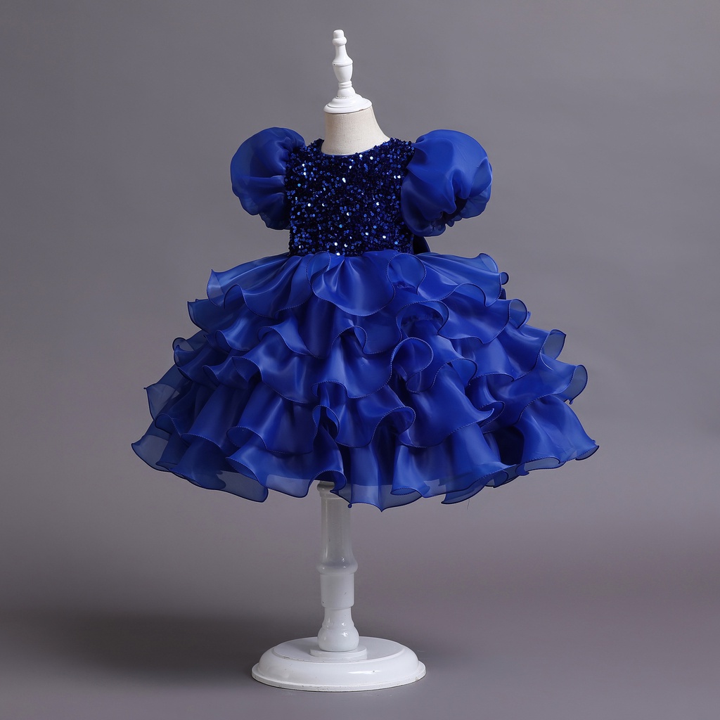 Đầm công chúa NNJXD tay ngắn phồng thời trang dự tiệc cưới sinh nhật xinh xắn dành cho bé gái