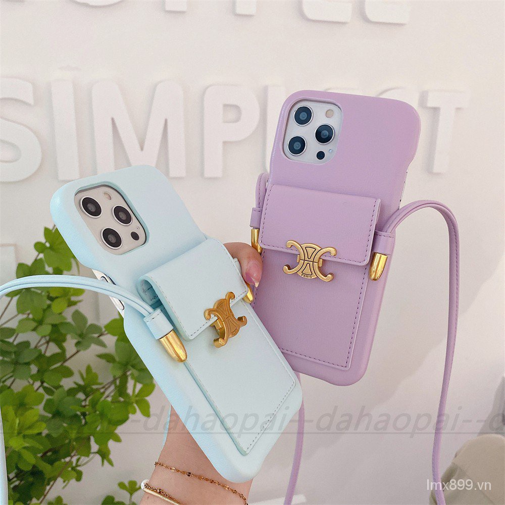 Bao Da Điện Thoại Màu Trơn Có Ngăn Đựng Thẻ Cho iphone 15 14 13 12 11 pro max xr 7 8 plus Ốp