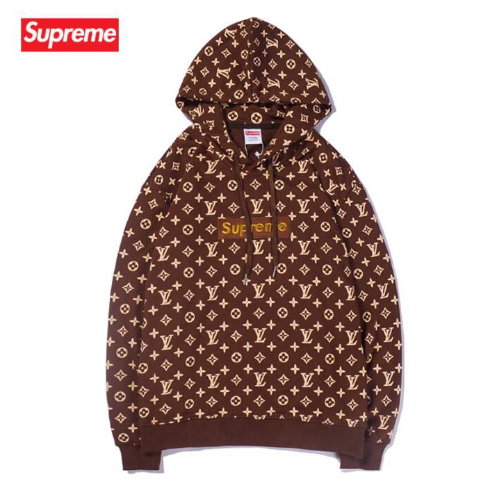 Áo Hoodie Cotton Thêu Chữ Supreme Thời Trang Cho Nam Nữ