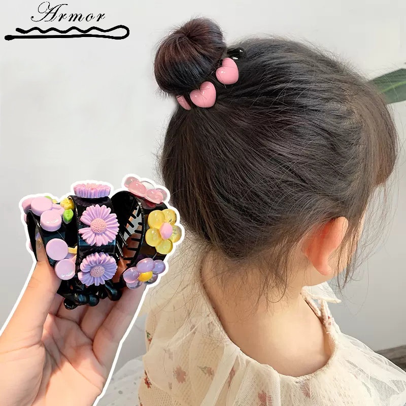 Kẹp Tóc Càng Cua Nhiều Màu Sắc Họa Tiết Hoa / Trái Tim / Màu Hồng / Xanh Dương / Tím / Xanh Lá / Cam