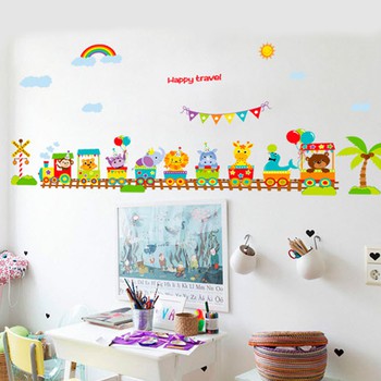 decal dán tường đoàn tàu happy travel cực đẹp. Khổ lớn