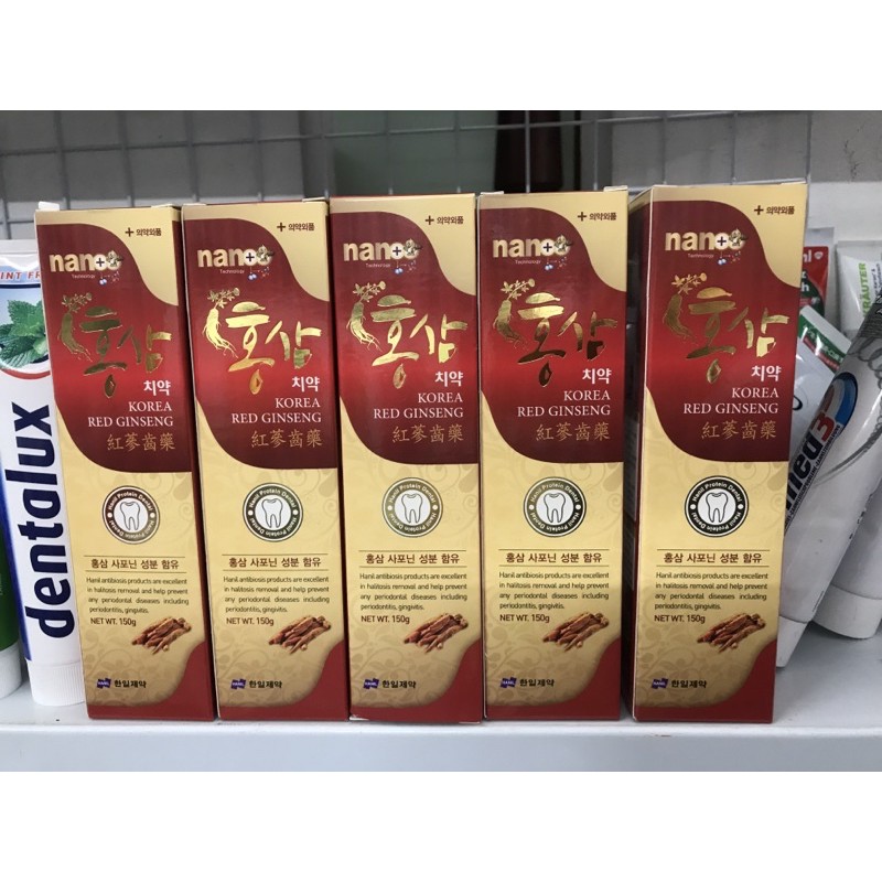 GIÁ SỐC: COMBO 5 HỘP KEM ĐÁNH RĂNG HỒNG SÂM CAO CẤP HÀN QUỐC TUÝP