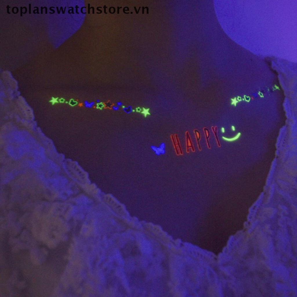 [Hàng mới về] Miếng dán hình xăm tạm thời phát quang chống thấm nước phong cách độc đáo