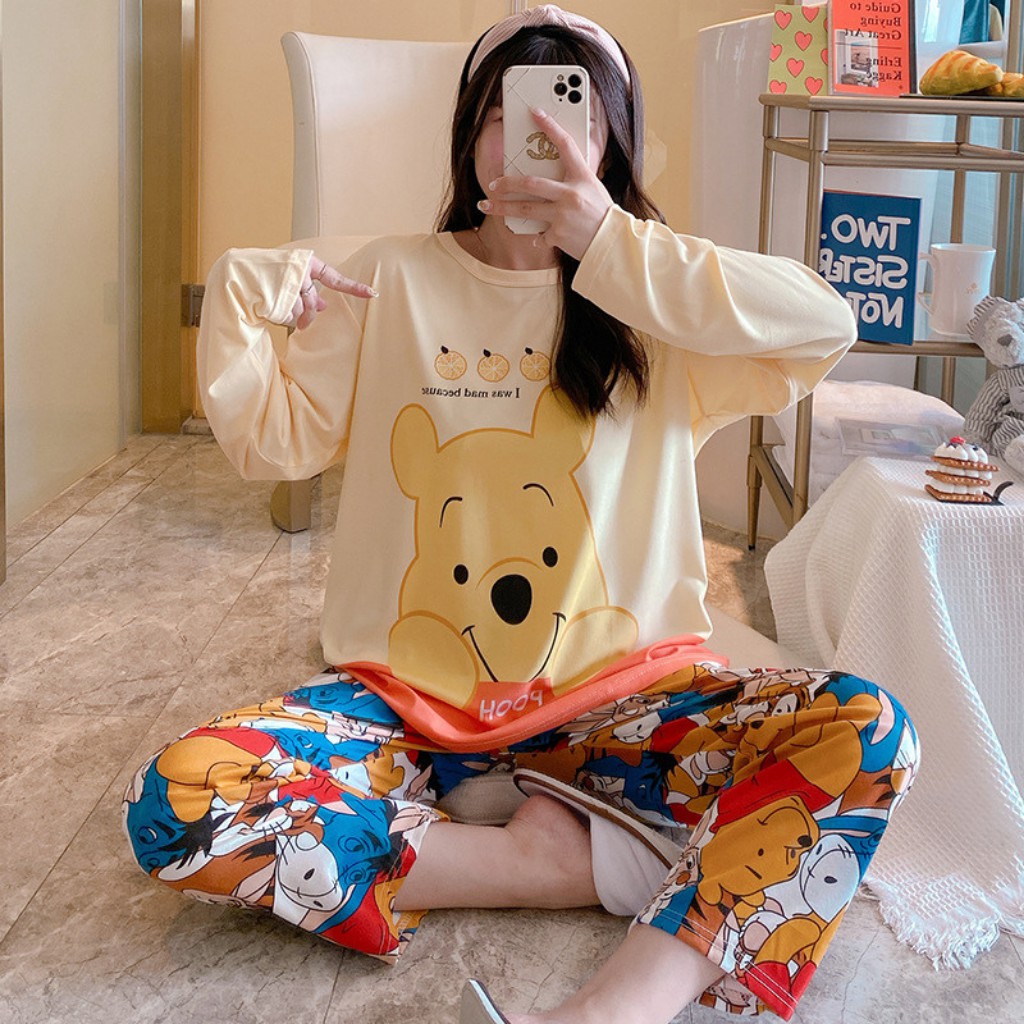 Bộ đồ ngủ, đồ ngủ nữ dài tay pijama freesize cotton hàng Quảng Châu siêu đẹp (ẢNH/VIDEO THẬT) | BigBuy360 - bigbuy360.vn