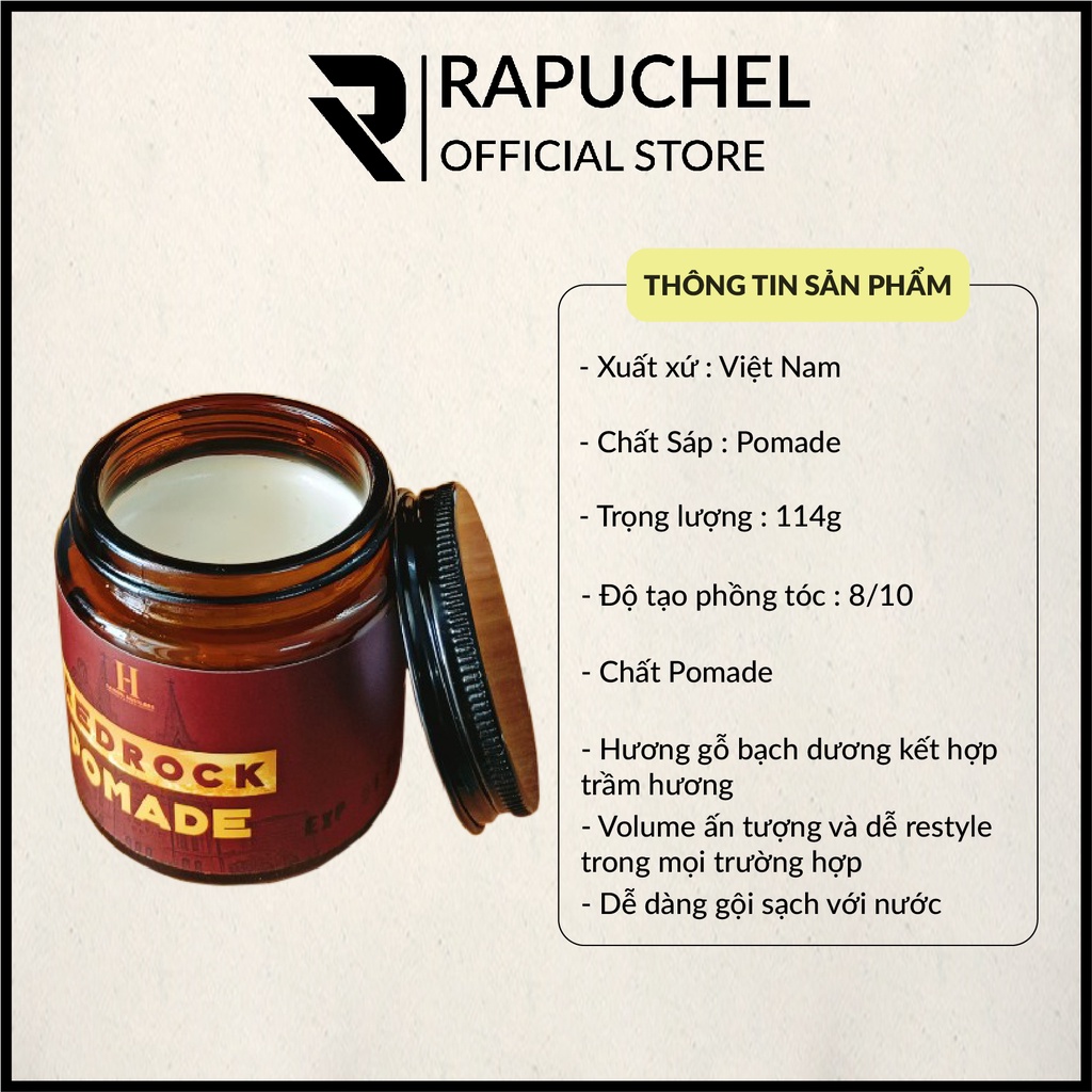 Sáp vuốt tóc nam Red Rock Pomade chính hãng thơm giữ nếp Rapuchel Store SRR01