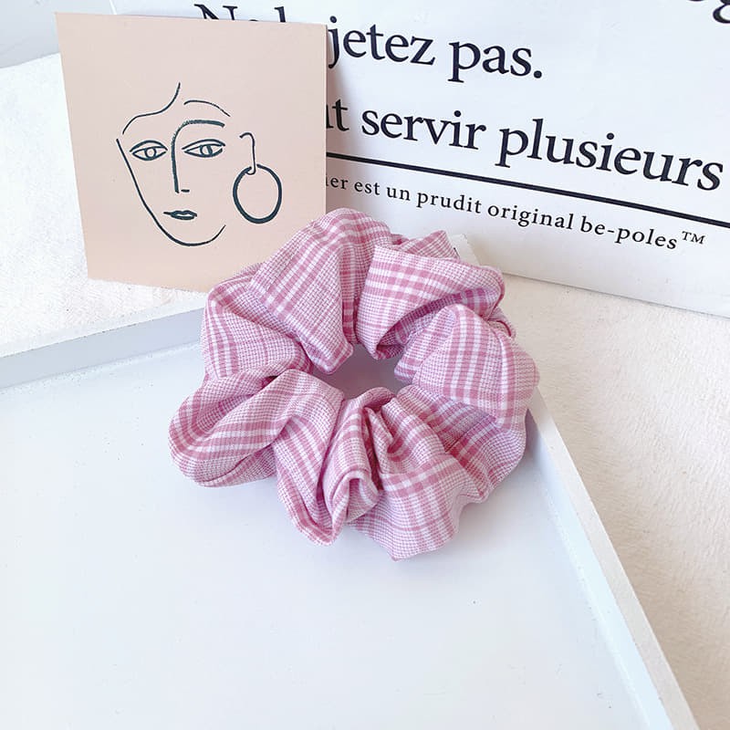 Dây buộc tóc vải scrunchies vải caro siêu đẹp