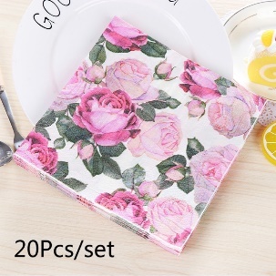 Set 20 Khăn Giấy In Họa Tiết Kẻ Sọc Nhiều Màu Sắc