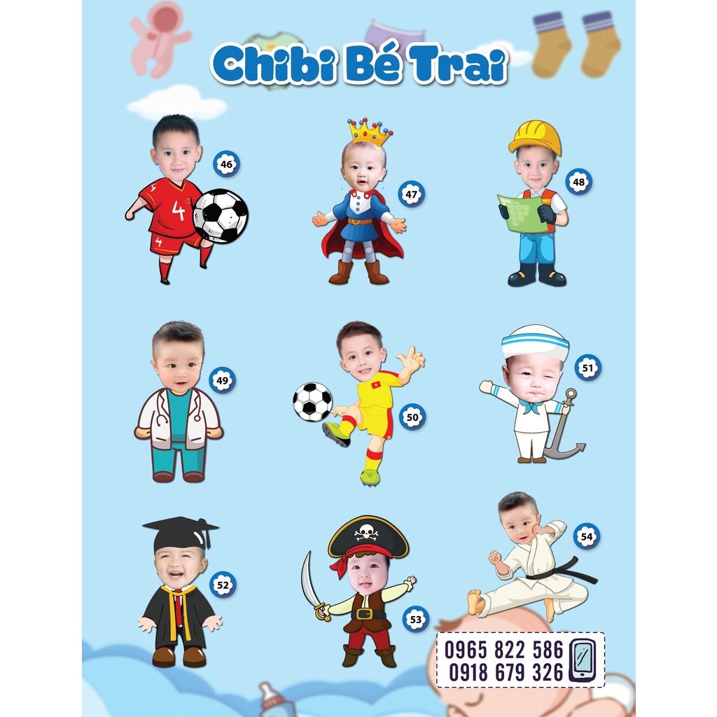 Hashtag chibi Sinh nhật bé, Chibi sinh nhật ngộ nghĩnh cho bé giá rẻ, chibi giá rẻ