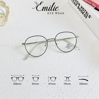 Gọng kính mảnh nhẹ ⚡𝑭𝑹𝑬𝑬𝑺𝑯𝑰𝑷⚡ tròn bầu nam nữ 2998 Kính mắt Emilie - Kính cận hot 2023