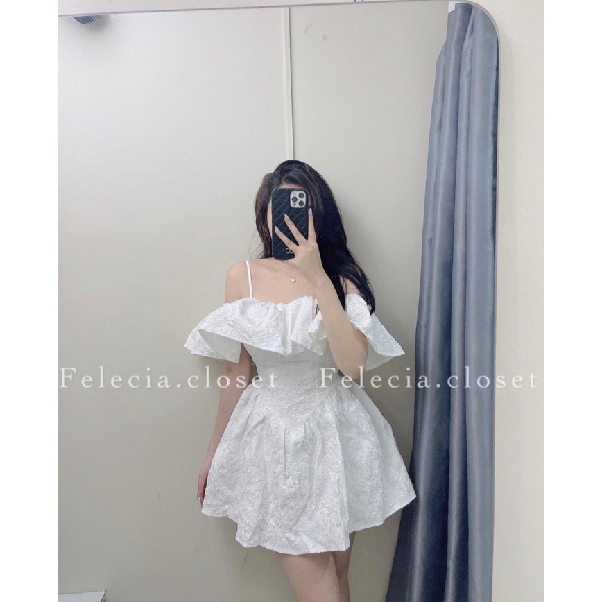 ĐẦM RỚT VAI 2S TRẮNG XỐP PHỒNG XO