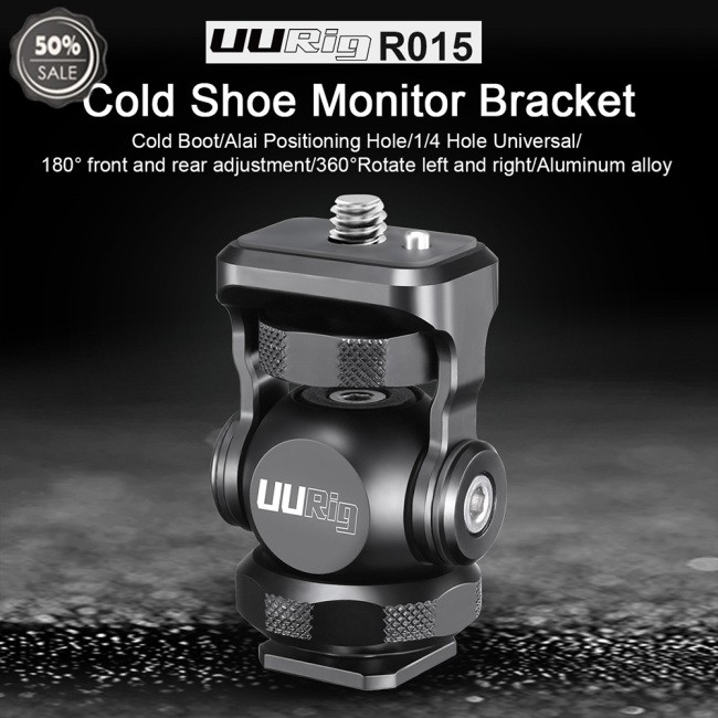 UURig R015 Monitor Bracket Mini Ballhead With Cold Shoe Mount Gimbal Rig for Sony Canon Nikon DSLR Camera Accessories Smartphone