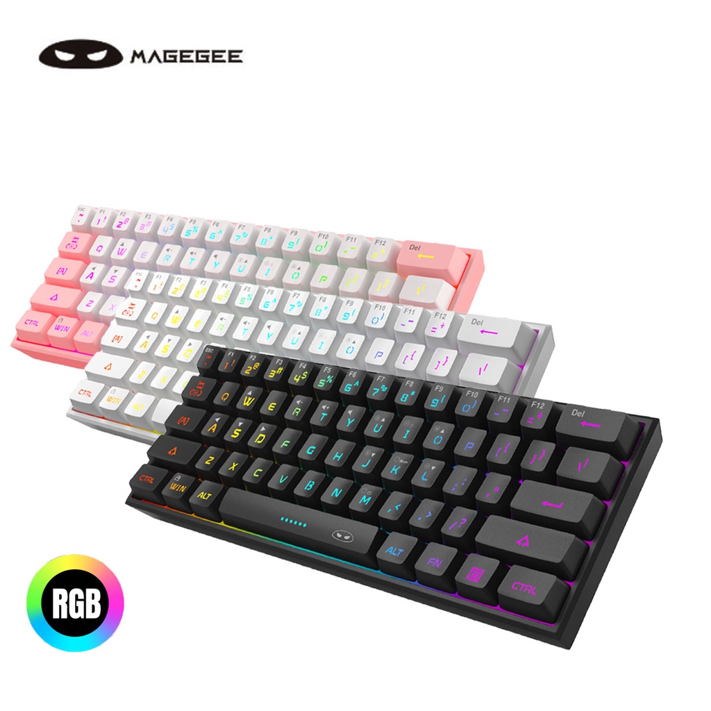 Bàn PhíM Magege TS91 Có Dây TíCh HợP ĐèN NềN RGB 61 PhíM Cho Windows / PC