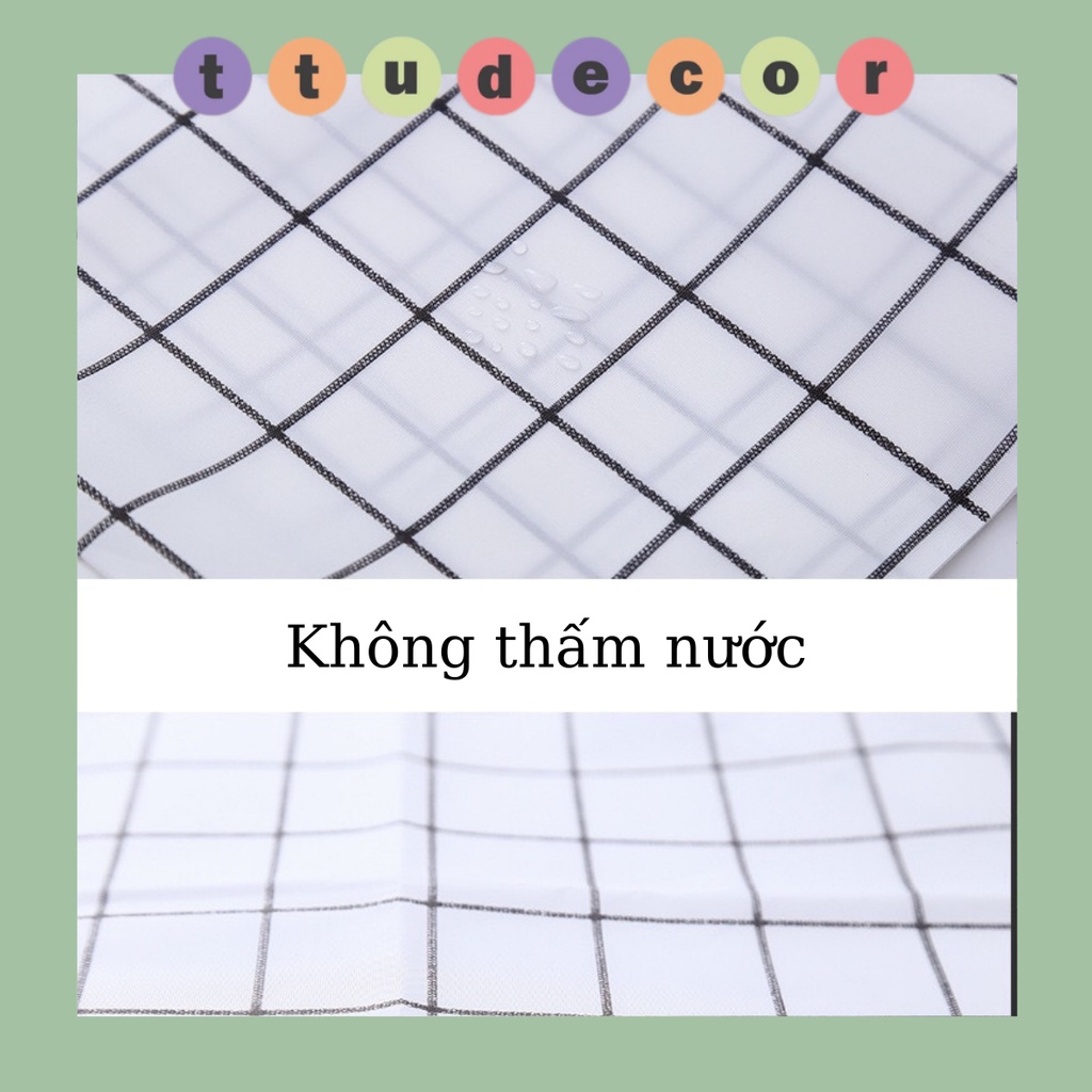 Khăn trải bàn kẻ caro PVC trang trí bàn học - ttu.decor