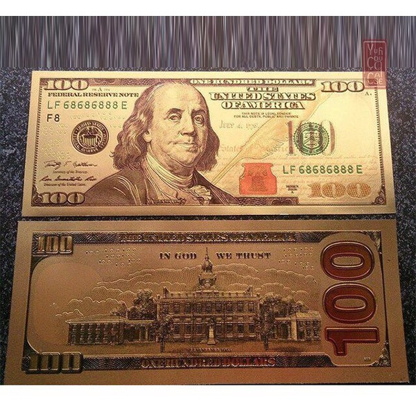 Tờ Tiền 2 USD Mạ Vàng Plastic số seri Lộc Phát 68688686 làm quà lưu niệm, phong thủy | BigBuy360 - bigbuy360.vn