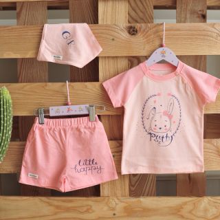 Bộ cotton cài vai momma kèm yếm