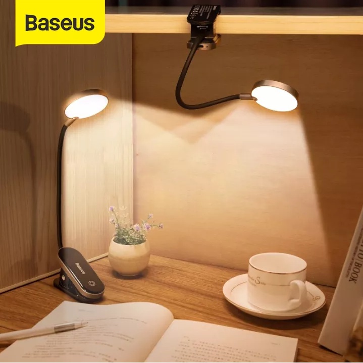 Đèn led Baseus nhỏ kẹp bàn không dây cảm ứng sạc USB để đọc sách làm việc vào ban đêm