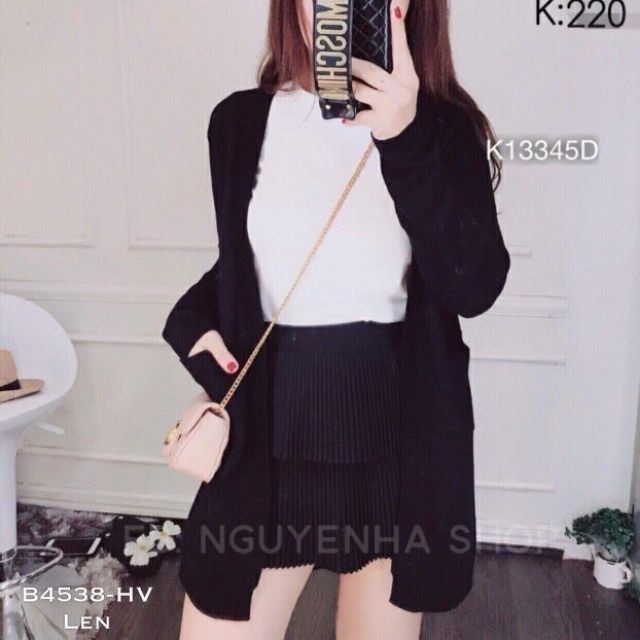 Áo len dáng dài CARDIGAN phủ mông cho chị em
