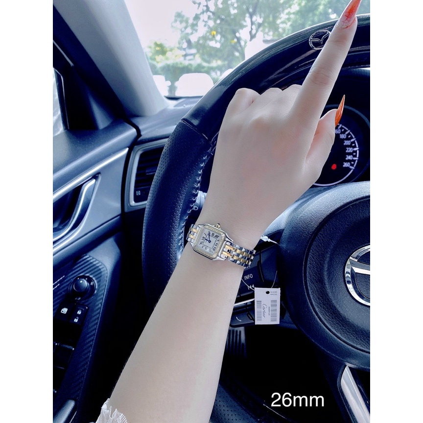 Đồng hồ nữ CATIER PANTHÈRE DE White viền vàng- 26mm- máy Japan core- Bảo hành 24 tháng