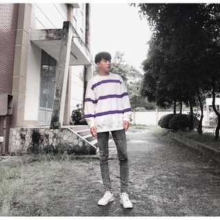 Sweater Trắng sọc Xanh