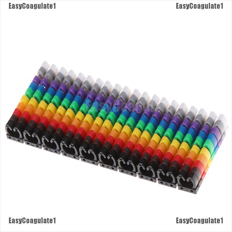 Kẹp đánh dấu nhiều màu dạng chữ C có chữ số dành cho dây cáp điện 1.5/ 2.5/ 4/ 6mm²