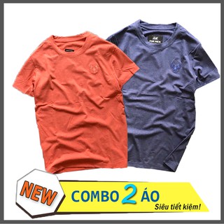 COMBO 2  Áo Thun Cổ Tròn Tay Ngắn Thêu Logo Vải Đẹp - SCB1PS003