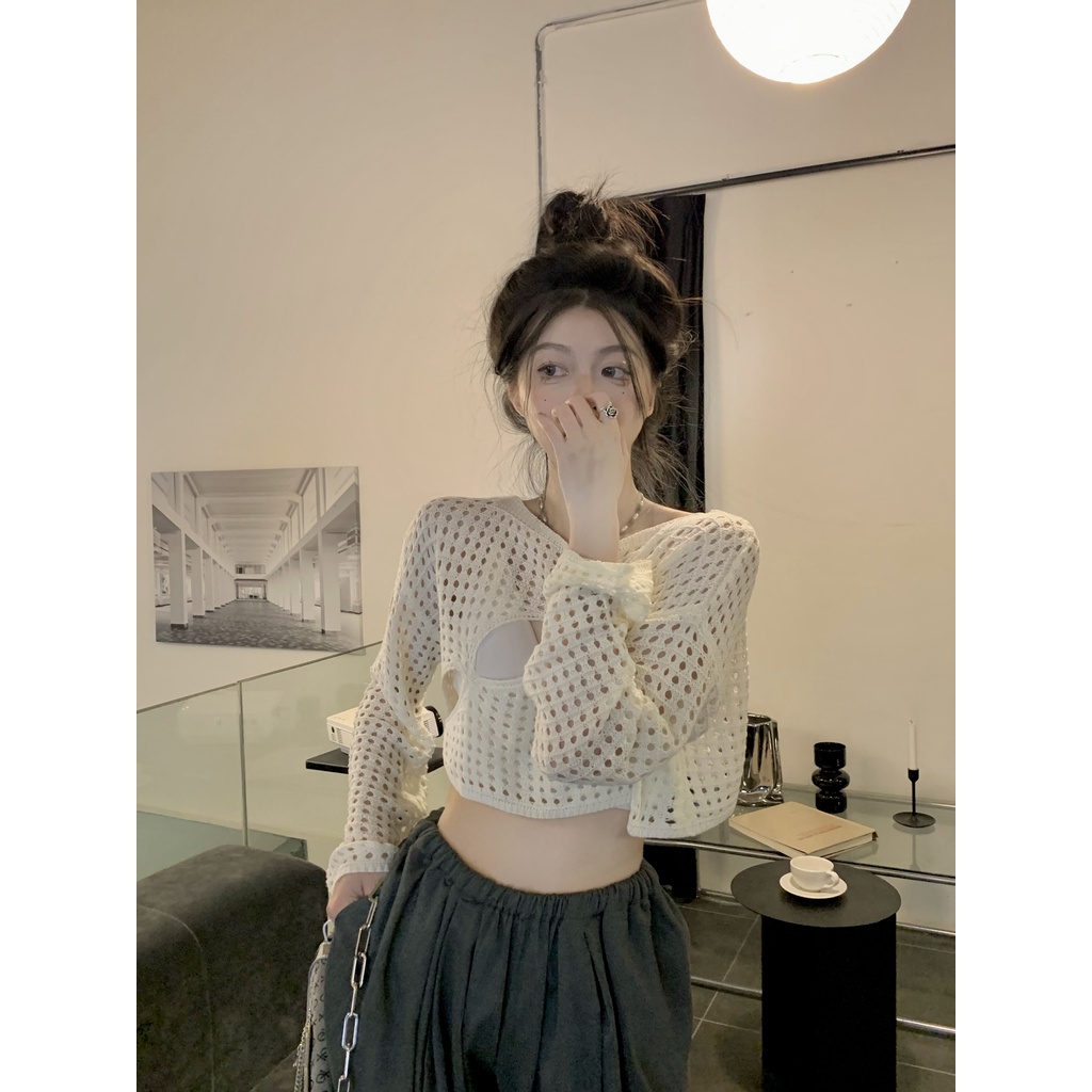 Bộ Áo Tay Dài Và Quần Ống Rộng Lưng Thun Phong Cách Hàn Quốc Dành Cho Nữ