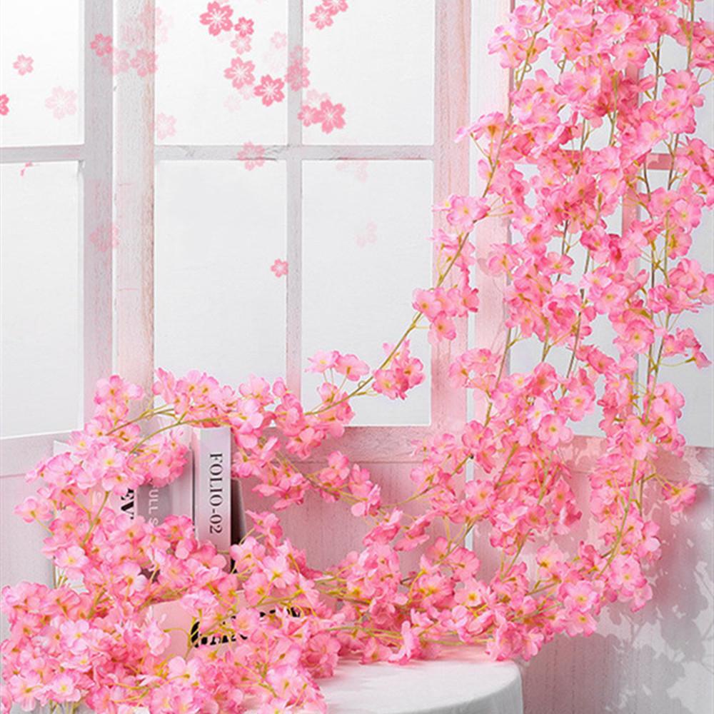 Dây Hoa Anh Đào Nhân Tạo Dài 2M Dùng Trang Trí Tiệc Cưới