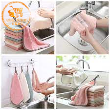 Khăn Lau Tay, Bếp, Lau Chén Bát Đa Năng Siêu Thấm Nước, Mềm Mịn Có Móc Treo