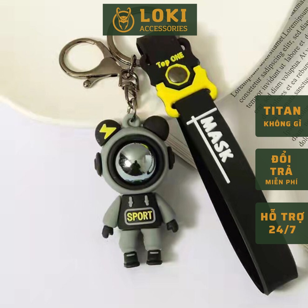 Móc khóa cute Loki Accesories ô tô hình gấu anime màu đen xanh chết liệu cao su nhựa siêu bền - Móc khoá Astro