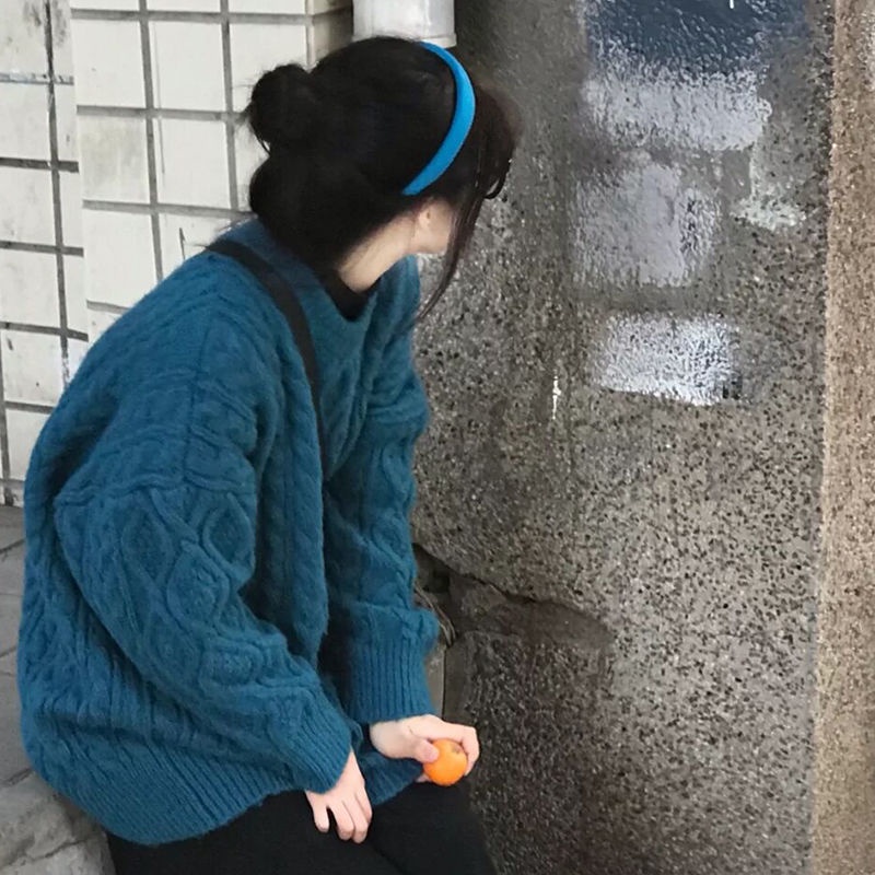 Áo Len Tay Dài Cổ Tròn Dáng Rộng Phong Cách Hàn Quốc Thời Trang Mới Cho Nữ