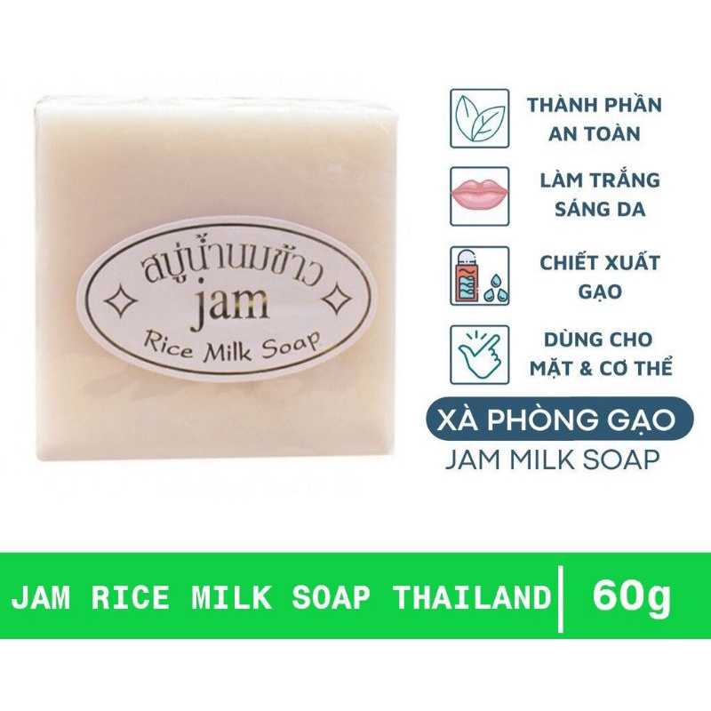 Combo 1 Xà phòng cám gạo trắng da Thái Lan và 1 túi lưới tạo bọt