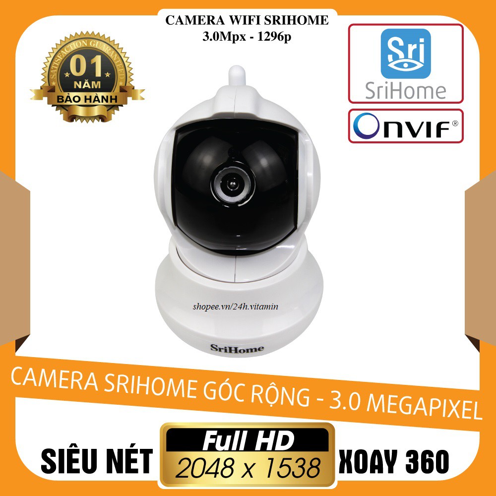 Camera wifi SiriHome trong nhà mới nhất FullHD 3.0MP xoay 360 độ | BigBuy360 - bigbuy360.vn