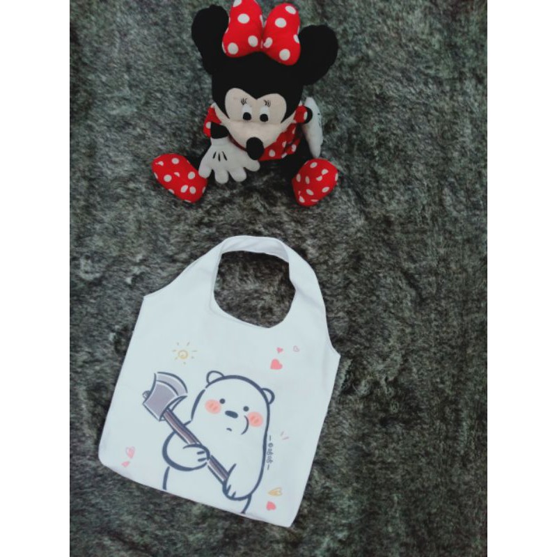 Túi đeo vai đi làm, đi học đẹp giá rẻ, form to, 2 lớp, vải canvas - GẤU CẦM BÚA